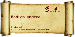 Bodics Andrea névjegykártya